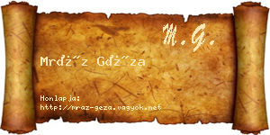 Mráz Géza névjegykártya