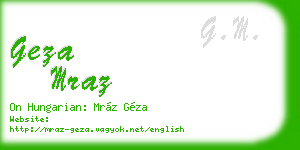 geza mraz business card